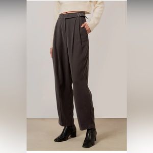 Glassworks London charcoal grey belted trousers